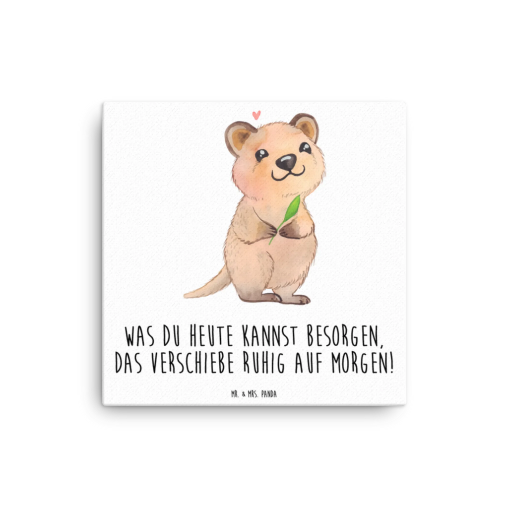 Canvas picture Quokka Happy Leinwand, Bild, Kunstdruck, Wanddeko, Dekoration, Tiermotive, Gute Laune, lustige Sprüche, Tiere, Quokka, Verschieben, Aufschieberitis, Lustiger Spruch, Niedliches Tier, Dinge erledigen