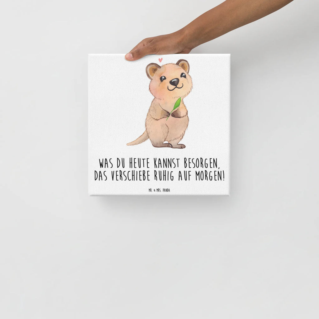 Canvas picture Quokka Happy Leinwand, Bild, Kunstdruck, Wanddeko, Dekoration, Tiermotive, Gute Laune, lustige Sprüche, Tiere, Quokka, Verschieben, Aufschieberitis, Lustiger Spruch, Niedliches Tier, Dinge erledigen