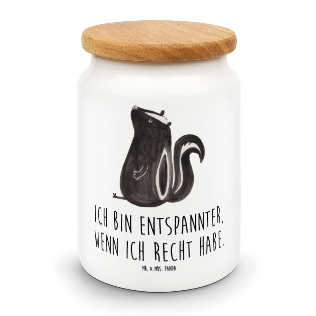 Vorratsdose Stinktier sitzend Vorratsdose, Keksdose, Keramikdose, Leckerlidose, Dose, Vorratsbehälter, Aufbewahrungsdose, Vorratsdosen, Frischhaltedose, Frischhaltedosen, Aufbewahrungsdosen, Aufbewahrungsbehälter, Vorratsdosen Keramik, Aufbewahrungsdosen Küche, Küchenbehälter, Vorratsbehälter Küche, Vorratsdosen Mehl, Mottensichere Vorratsdosen, Schüttdosen, Stinktier, Skunk, Wildtier, Raubtier, Stinker, Stinki, Spruch, Büro, Recht, Besserwisser