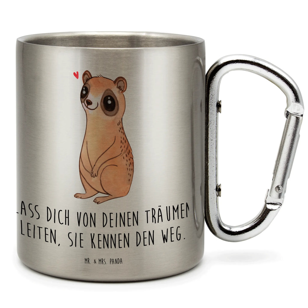 Edelstahlbecher Plumplori Glücklich Edelstahltasse, Karabiner, Edelstahlbecher, Outdoor, Camping, Tasse, Becher, Tiermotive, Gute Laune, lustige Sprüche, Tiere, Plumplori, Niedlich, Glück