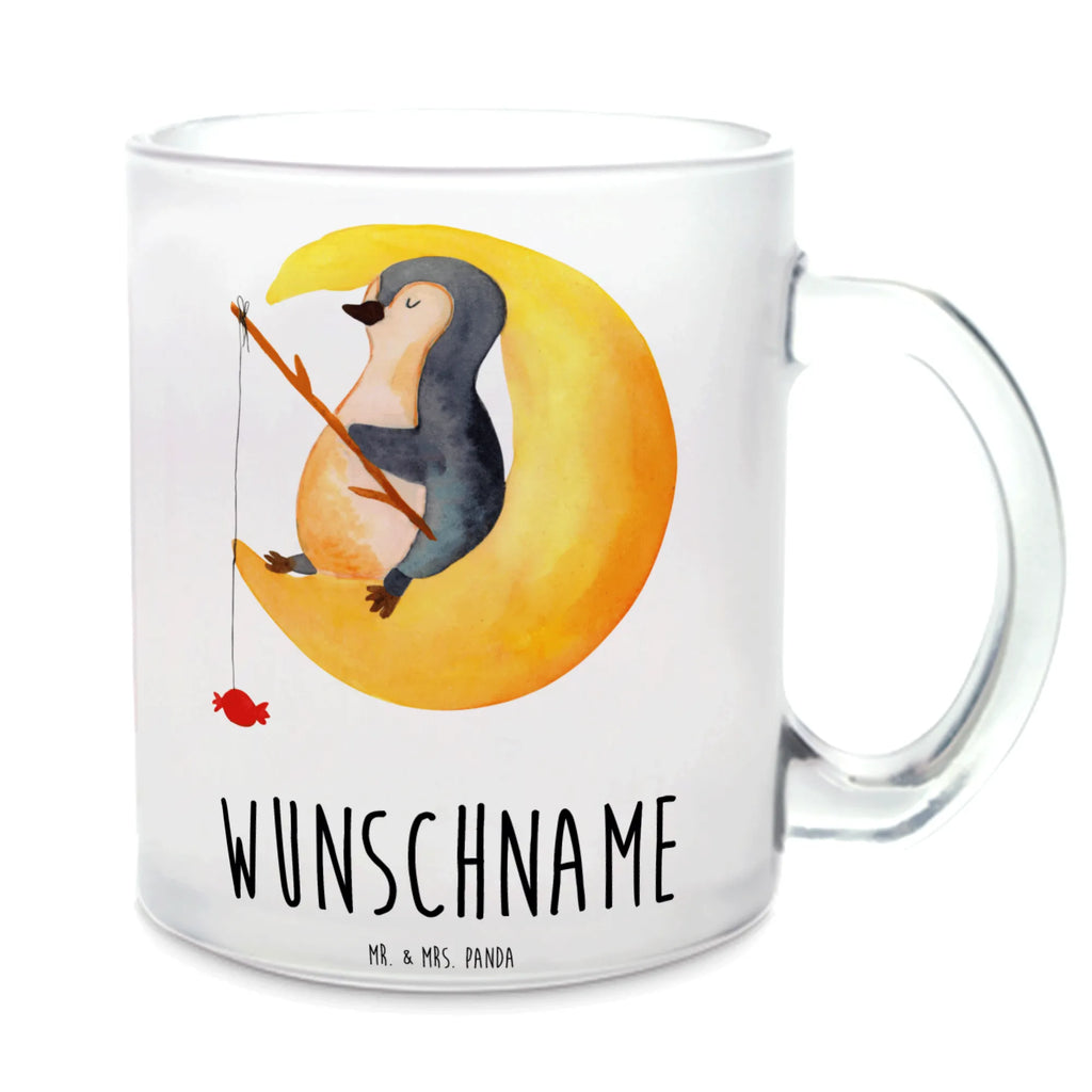 Personalisierte Teetasse Pinguin Mond Personalisierte Teetasse, Personalisiertes Teeglas, Personalisierter Teebecher, Personalisierte Glas Teetasse, Personalisierte Teetasse aus Glas, Teetasse mit Namen, Teeglas mit Namen, Teebecher mit Namen, Glas Teetasse mit Namen, Teetasse aus Glas mit Namen, Teetasse Wunschname, Teetasse selbst gestalten., Pinguin, Pinguine, Spruch, schlafen, Nachtruhe, Einschlafen, Schlafzimmer, Schlafstörungen, Gästezimmer