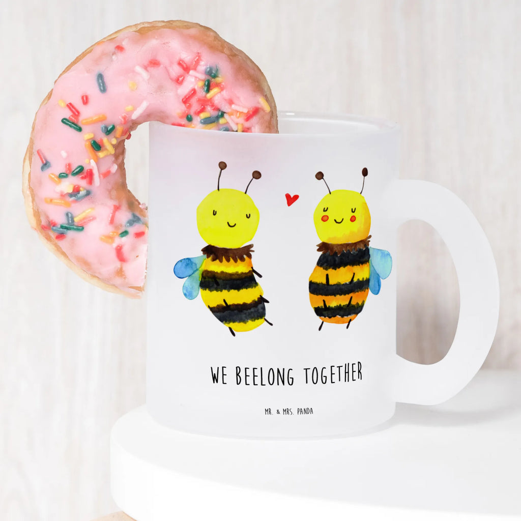 Teetasse Biene Verliebt Teetasse, Teeglas, Teebecher, Tasse mit Henkel, Tasse, Glas Teetasse, Teetasse aus Glas, Biene, Wespe, Hummel