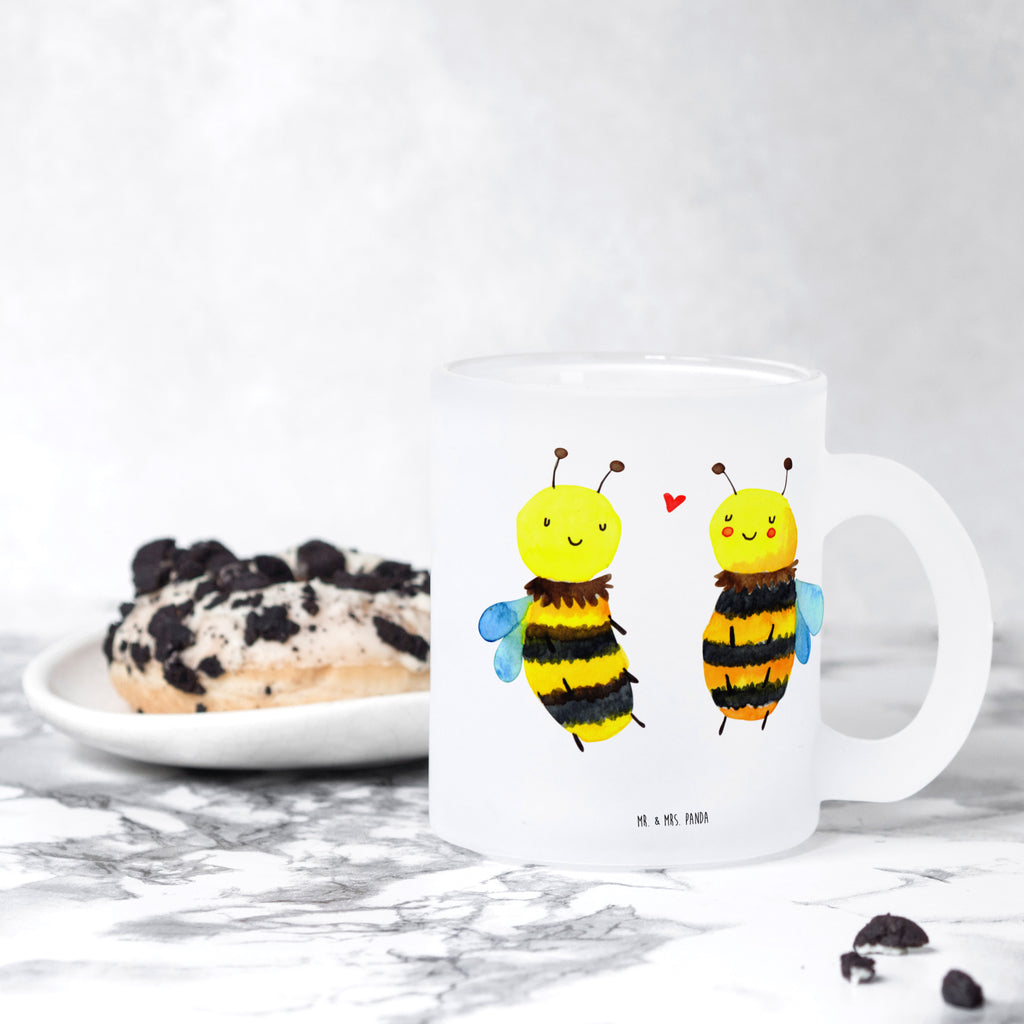 Teetasse Biene Verliebt Teetasse, Teeglas, Teebecher, Tasse mit Henkel, Tasse, Glas Teetasse, Teetasse aus Glas, Biene, Wespe, Hummel