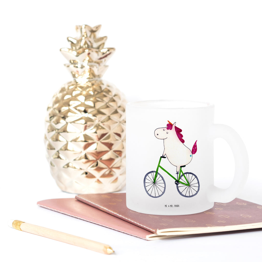 Teetasse Einhorn Radfahrer Teetasse, Teeglas, Teebecher, Tasse mit Henkel, Tasse, Glas Teetasse, Teetasse aus Glas, Einhorn, Einhörner, Einhorn Deko, Pegasus, Unicorn, Radfahren, Radfahrer, Rad, Bike, Feenstaub, Konfetti, Luxusproblem, Kummer, Liebeskummer