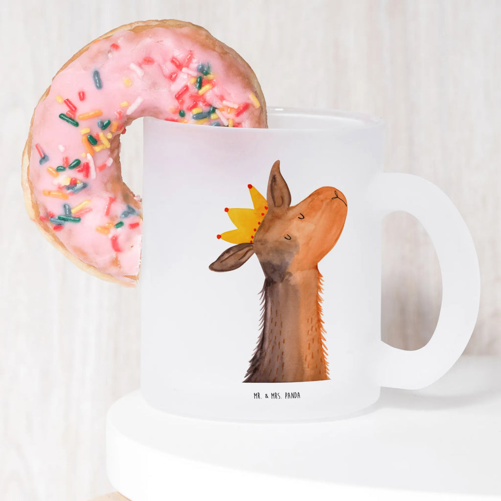 Teetasse Lamakopf König Teetasse, Teeglas, Teebecher, Tasse mit Henkel, Tasse, Glas Teetasse, Teetasse aus Glas, Lama, Alpaka, Lamas, König, Königin, Freundin, Mama, Papa, Büro Kollege, Kollegin, Chef, Vorgesetzter, Abi, Abitur