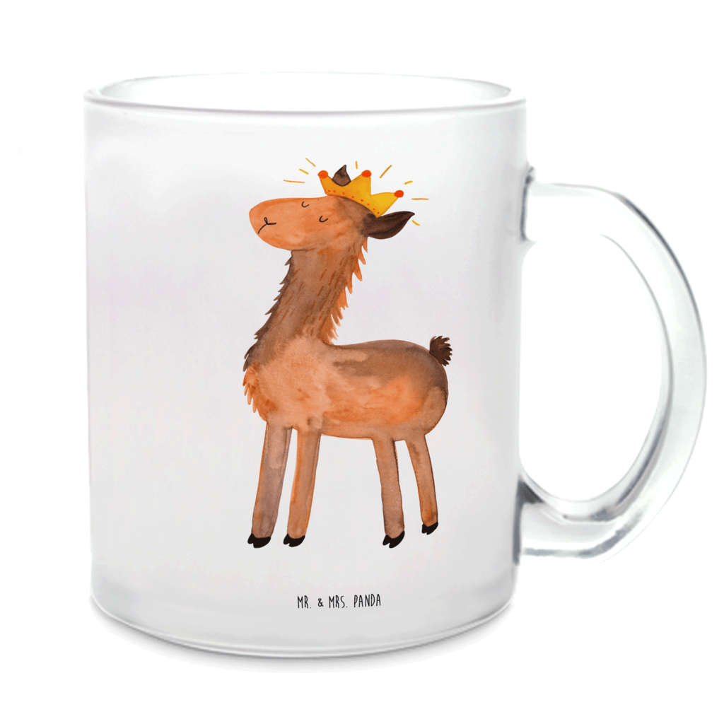 Teetasse Lama König Teetasse, Teeglas, Teebecher, Tasse mit Henkel, Tasse, Glas Teetasse, Teetasse aus Glas, Lama, Alpaka, Lamas, König, Königin, Freundin, Mama, Papa, Büro Kollege, Kollegin, Chef, Vorgesetzter, Abi, Abitur