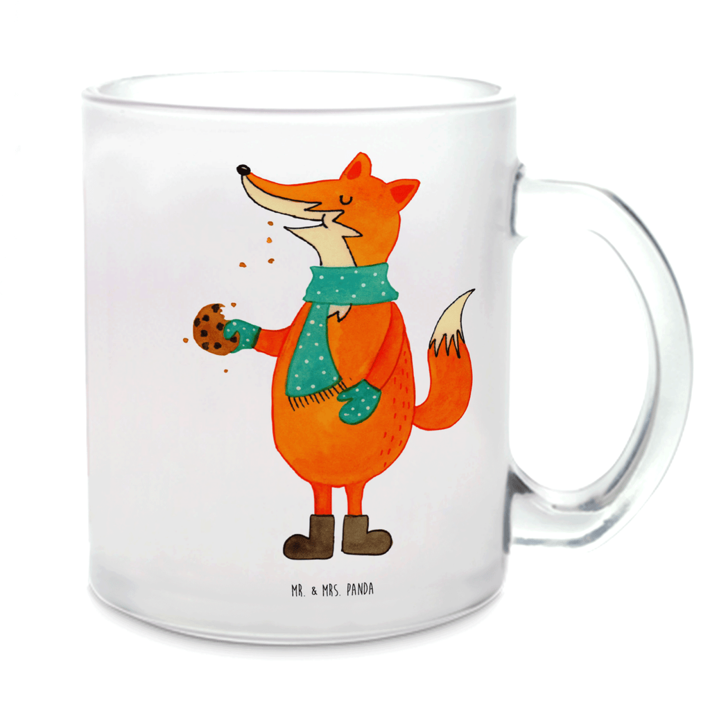 Teetasse Fuchs Keksdose Teetasse, Teeglas, Teebecher, Tasse mit Henkel, Tasse, Glas Teetasse, Teetasse aus Glas, Winter, Weihnachten, Weihnachtsdeko, Nikolaus, Advent, Heiligabend, Wintermotiv