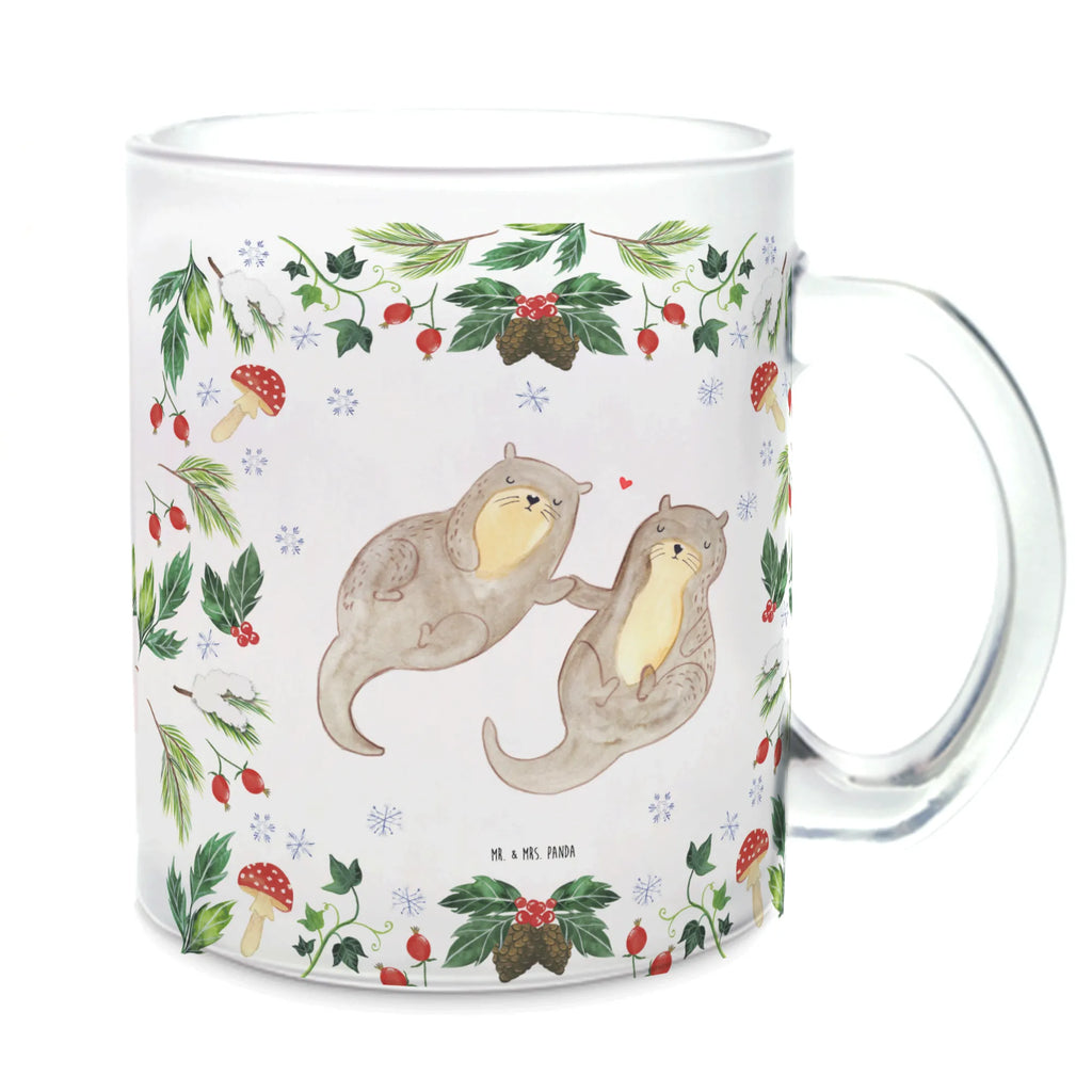 Teetasse Otter Glühweinstand Teetasse, Teeglas, Teebecher, Tasse mit Henkel, Tasse, Glas Teetasse, Teetasse aus Glas, Winter, Weihnachten, Weihnachtsdeko, Nikolaus, Advent, Heiligabend, Wintermotiv