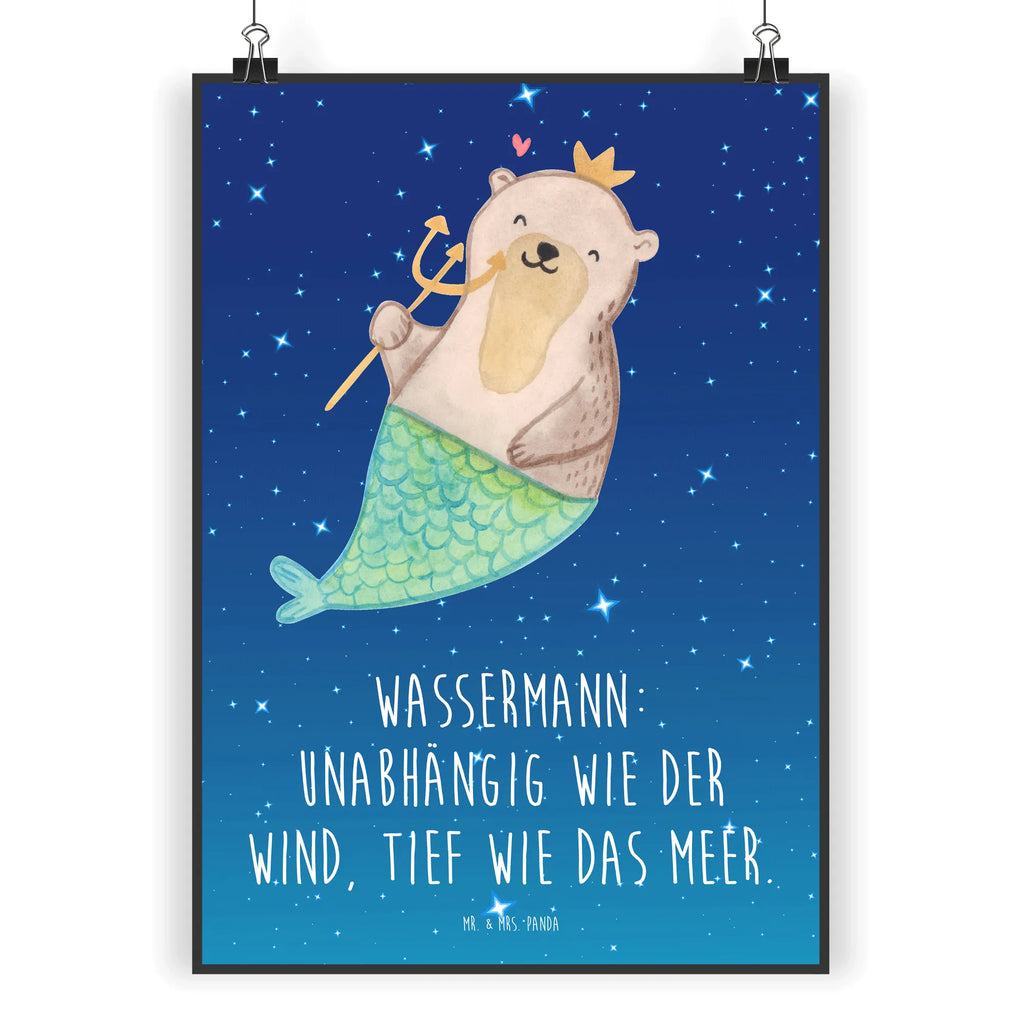 Poster Wassermann Astrologie Poster, Wandposter, Bild, Wanddeko, Küchenposter, Kinderposter, Wanddeko Bild, Raumdekoration, Wanddekoration, Handgemaltes Poster, Mr. & Mrs. Panda Poster, Designposter, Kunstdruck, Posterdruck, Tierkreiszeichen, Sternzeichen, Horoskop, Astrologie, Aszendent, Wassermann, Geburtstagsgeschenk, Geschenk