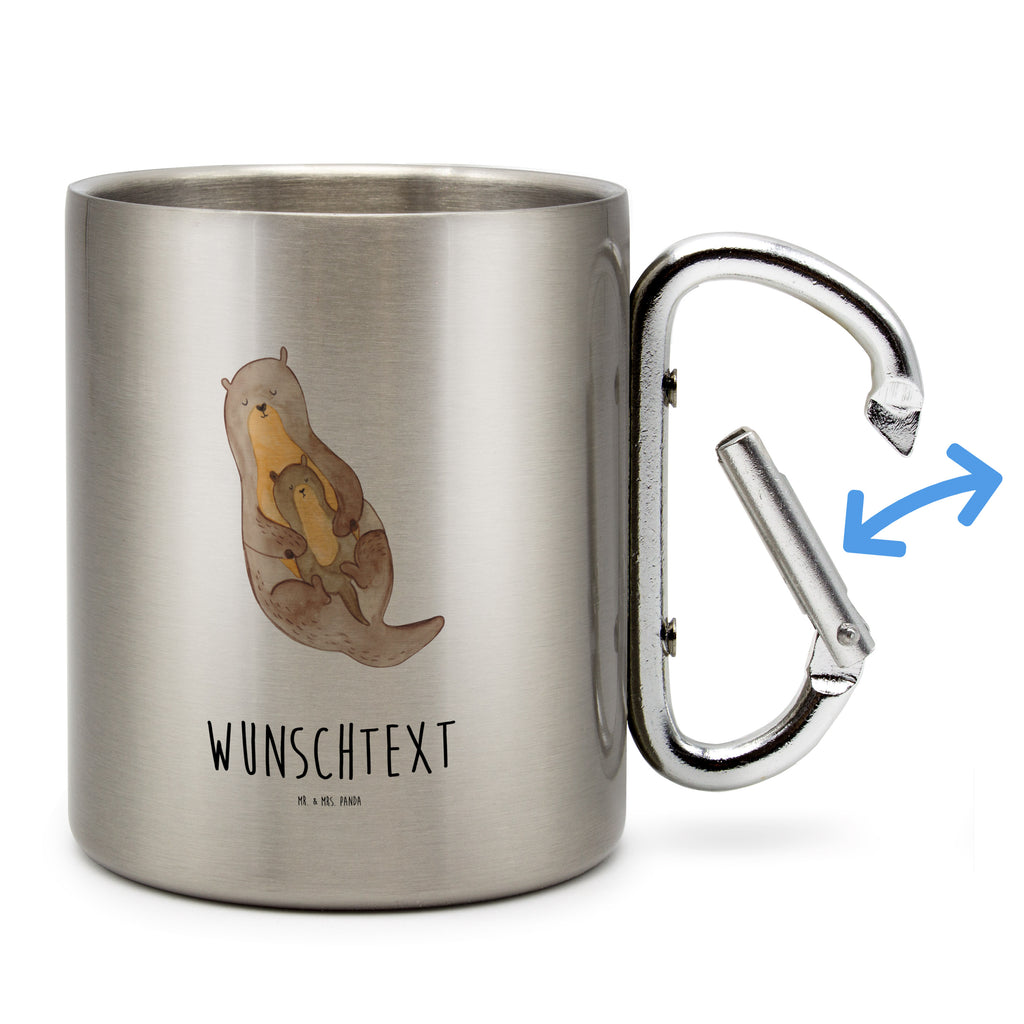 Personalisierter Edelstahlbecher Otter mit Kind Personalisierte Edelstahltasse, Personalisierter Edelstahlbecher, Personalisierter Outdoor Becher, Personalisierte Outdoor Tasse, Otter, Fischotter, Seeotter, Otter Seeotter See Otter