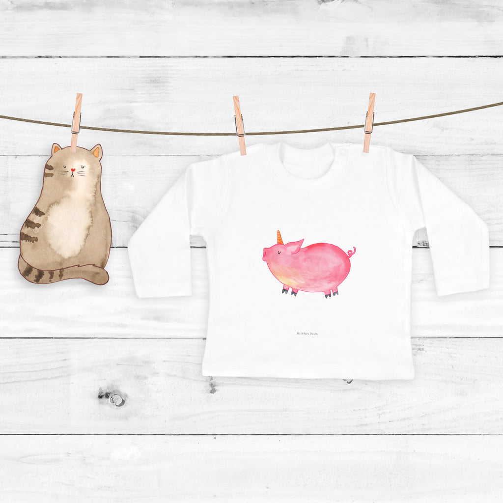 Baby Longsleeve Einhorn Schweinhorn Mädchen, Jungen, Baby, Langarm, Bio, Kleidung, Einhorn, Einhörner, Einhorn Deko, Pegasus, Unicorn, Party, Spaß, Schwein, Schweinhorn, Bauer, witzig. lustig, Spruch, geschenk, Pig, Piggy, funny, english, englisch