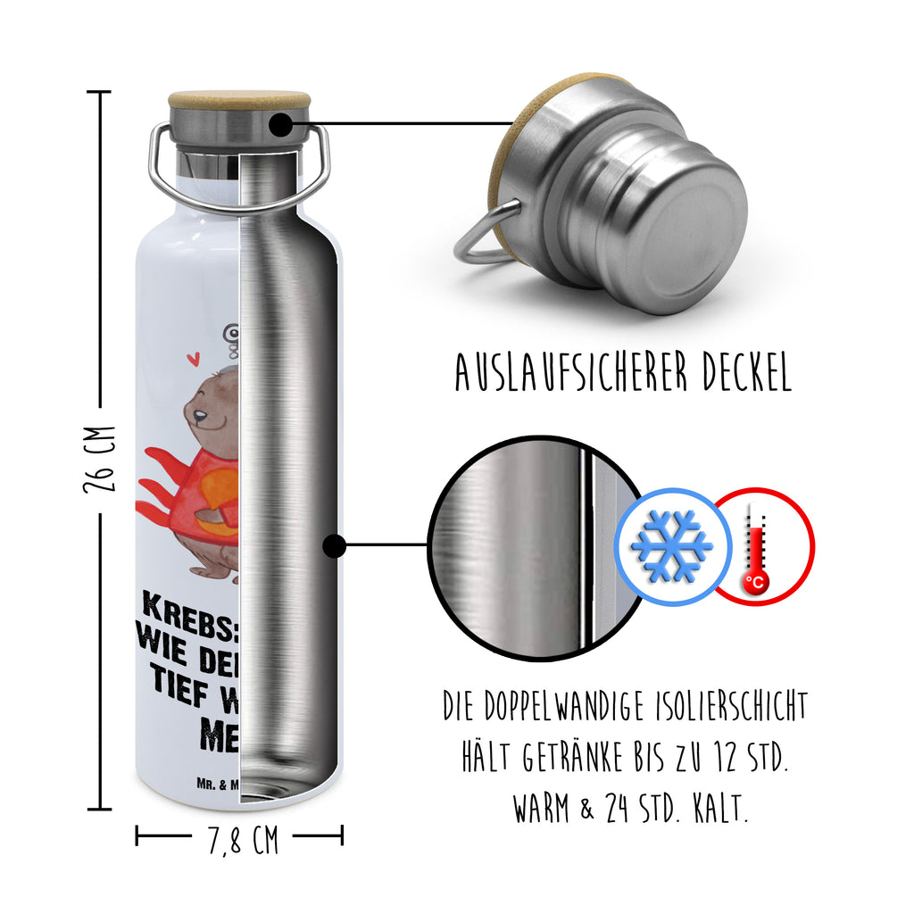 Trinkflasche Krebs Astrologie Thermosflasche, Isolierflasche, Edelstahl, Trinkflasche, isoliert, Wamrhaltefunktion, Sportflasche, Flasche zum Sport, Sportlerflasche, Tierkreiszeichen, Sternzeichen, Horoskop, Astrologie, Aszendent, Krebs, Geburtstagsgeschenk, Geschenk