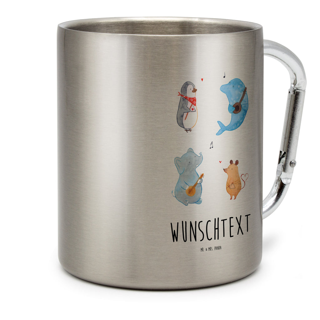 Personalisierter Edelstahlbecher Big Band Personalisierte Edelstahltasse, Personalisierter Edelstahlbecher, Personalisierter Outdoor Becher, Personalisierte Outdoor Tasse, Tiermotive, Gute Laune, lustige Sprüche, Tiere, Hund, Pinguin, Maus, Elefant, Delfin, Gitarre, Band, Triangel, Musikanten, Musik