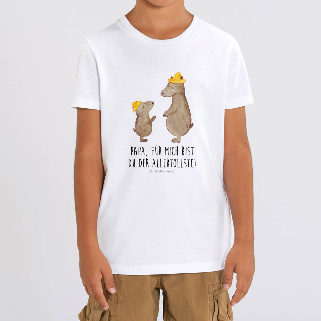 Organic Kinder T-Shirt Bären mit Hut Kinder T-Shirt, Kinder T-Shirt Mädchen, Kinder T-Shirt Jungen, Familie, Vatertag, Muttertag, Bruder, Schwester, Mama, Papa, Oma, Opa, Bär, Bären, Vater, Papi, Paps, Dad, Daddy, Lieblingsmensch, Sohn, Söhne, Kind, Kinder, Vater-Sohn, Family, Vorbild