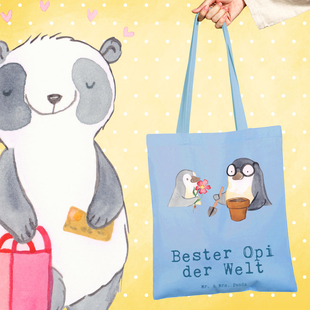 Tragetasche Pinguin Bester Opi der Welt Beuteltasche, Beutel, Einkaufstasche, Jutebeutel, Stoffbeutel, für, Dankeschön, Geschenk, Schenken, Geburtstag, Geburtstagsgeschenk, Geschenkidee, Danke, Bedanken, Mitbringsel, Freude machen, Geschenktipp, Großvater, Grossvater, Opa, Opi. Großpapa, Großeltern, Nichte, Neffe, Kleinigkeit, Oppa, Oppi, Bester