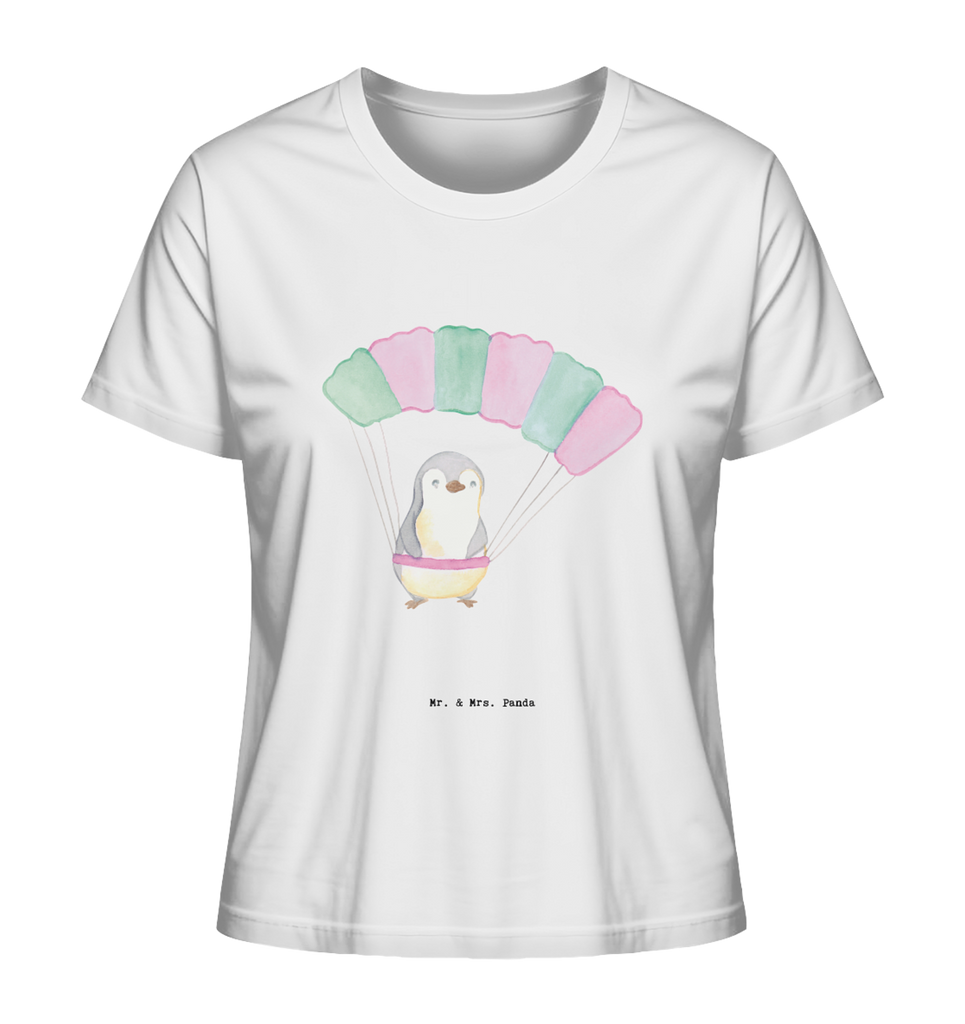 Shirt Damen Pinguin Fallschirm springen T-Shirt, Shirt, Tshirt, Lustiges T-Shirt, T-Shirt mit Spruch, Party, Junggesellenabschied, Jubiläum, Geburstag, Herrn, Damen, Männer, Frauen, Schlafshirt, Nachthemd, Sprüche, Geschenk, Sport, Sportart, Hobby, Schenken, Danke, Dankeschön, Auszeichnung, Gewinn, Sportler, Fallschirmspringen, Skydive, Fallschirmsprung