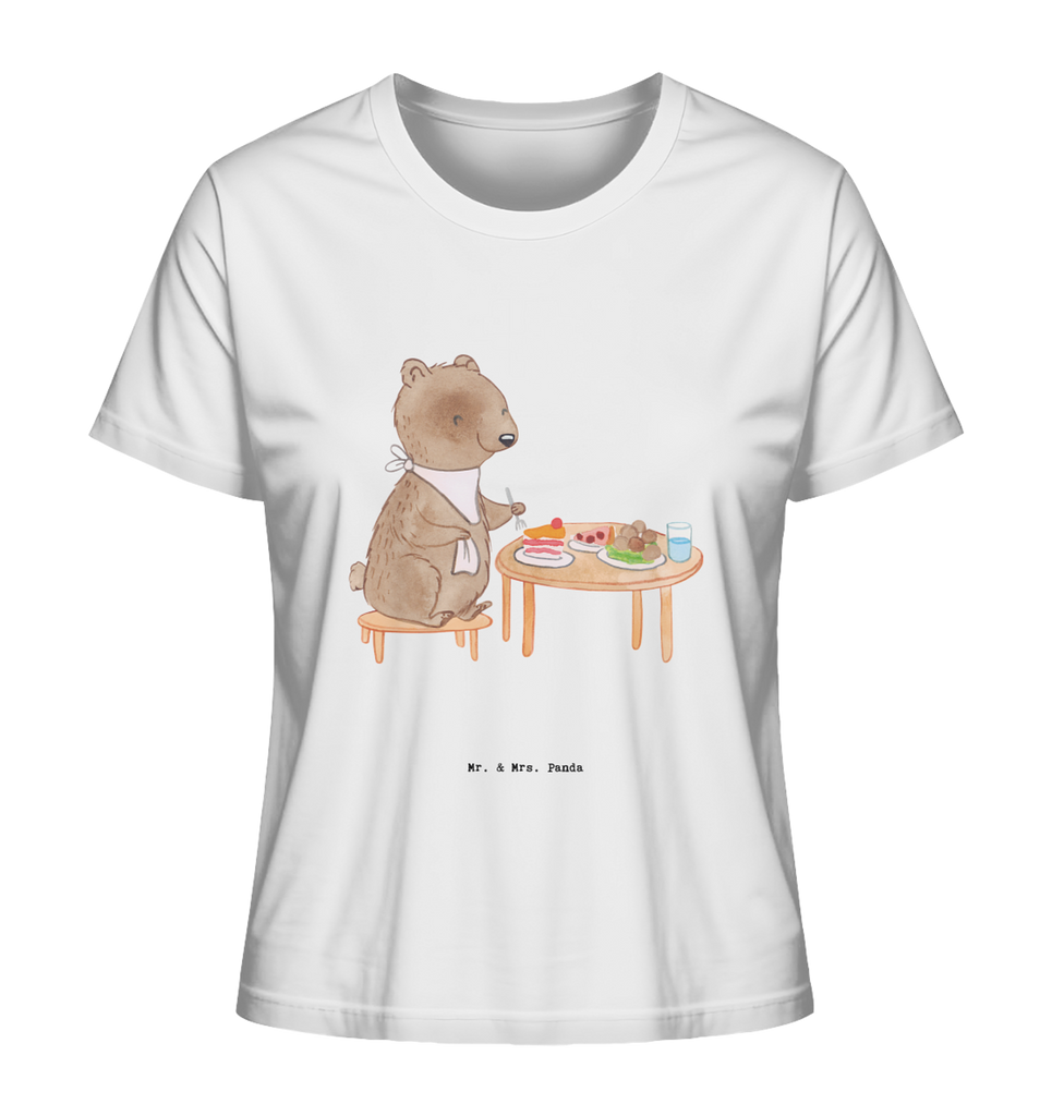 Shirt Damen Bär Essen gehen T-Shirt, Shirt, Tshirt, Lustiges T-Shirt, T-Shirt mit Spruch, Party, Junggesellenabschied, Jubiläum, Geburstag, Herrn, Damen, Männer, Frauen, Schlafshirt, Nachthemd, Sprüche, Geschenk, Sport, Sportart, Hobby, Schenken, Danke, Dankeschön, Auszeichnung, Gewinn, Sportler, Essen gehen, Essen, Restaurant, Restaurantbesuch