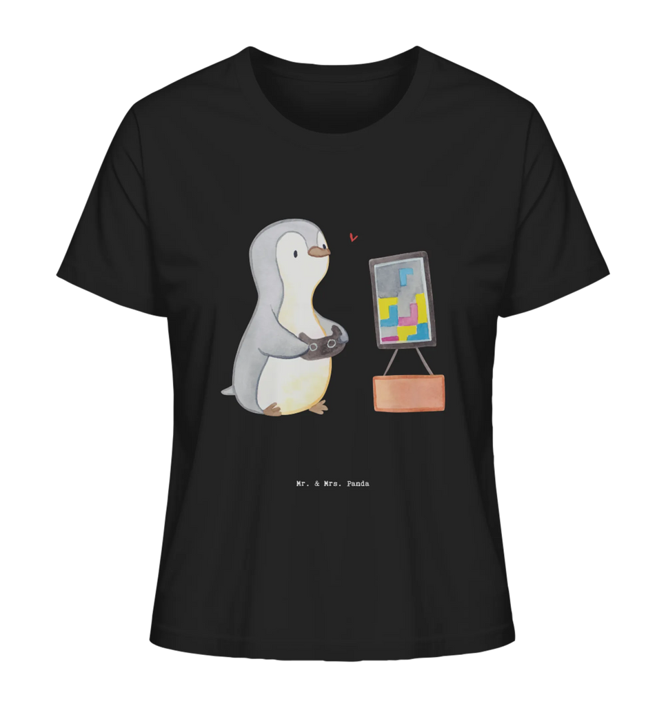 Shirt Damen Pinguin Zocken T-Shirt, Shirt, Tshirt, Lustiges T-Shirt, T-Shirt mit Spruch, Party, Junggesellenabschied, Jubiläum, Geburstag, Herrn, Damen, Männer, Frauen, Schlafshirt, Nachthemd, Sprüche, Geschenk, Sport, Sportart, Hobby, Schenken, Danke, Dankeschön, Auszeichnung, Gewinn, Sportler, Zocken, Gaming, Videospiele, Videogames