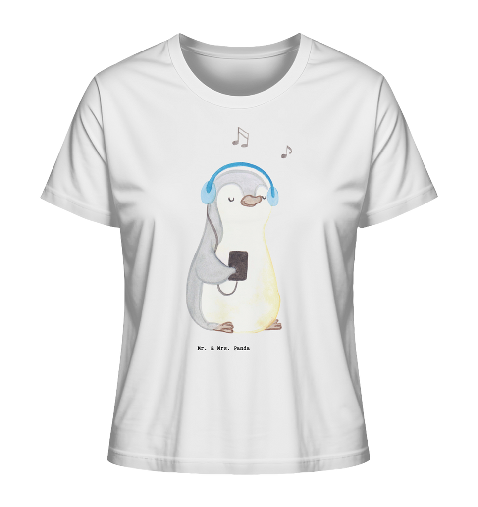 Shirt Damen Pinguin Musik hören T-Shirt, Shirt, Tshirt, Lustiges T-Shirt, T-Shirt mit Spruch, Party, Junggesellenabschied, Jubiläum, Geburstag, Herrn, Damen, Männer, Frauen, Schlafshirt, Nachthemd, Sprüche, Geschenk, Sport, Sportart, Hobby, Schenken, Danke, Dankeschön, Auszeichnung, Gewinn, Sportler, Musik hören, Lieblingssong