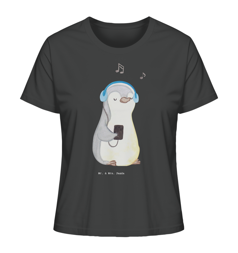 Shirt Damen Pinguin Musik hören T-Shirt, Shirt, Tshirt, Lustiges T-Shirt, T-Shirt mit Spruch, Party, Junggesellenabschied, Jubiläum, Geburstag, Herrn, Damen, Männer, Frauen, Schlafshirt, Nachthemd, Sprüche, Geschenk, Sport, Sportart, Hobby, Schenken, Danke, Dankeschön, Auszeichnung, Gewinn, Sportler, Musik hören, Lieblingssong