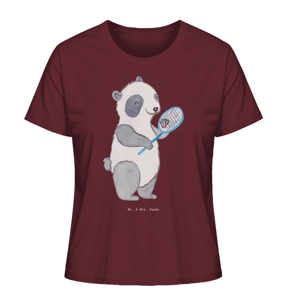 Shirt Damen Panda Badminton T-Shirt, Shirt, Tshirt, Lustiges T-Shirt, T-Shirt mit Spruch, Party, Junggesellenabschied, Jubiläum, Geburstag, Herrn, Damen, Männer, Frauen, Schlafshirt, Nachthemd, Sprüche, Geschenk, Sport, Sportart, Hobby, Schenken, Danke, Dankeschön, Auszeichnung, Gewinn, Sportler, Badminton, Badminton spielen