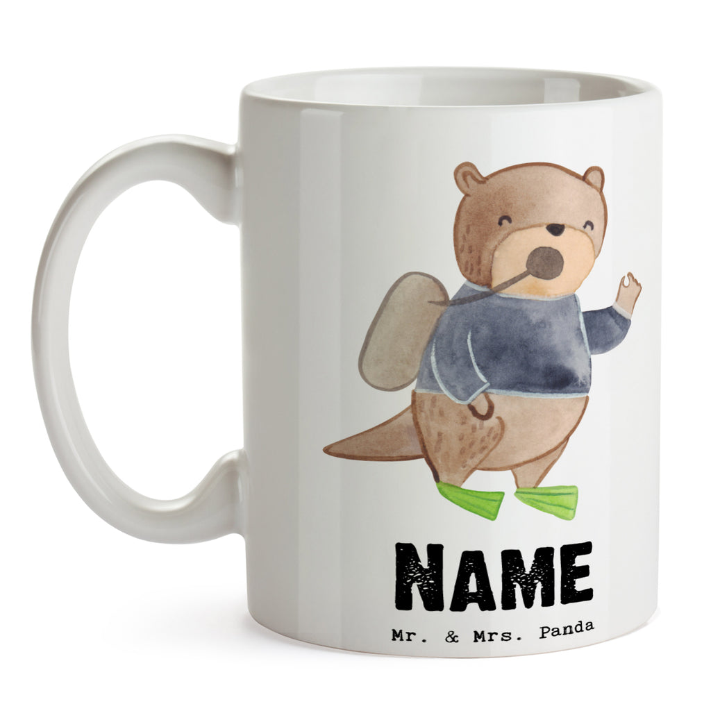 Personalisierte Tasse Taucher mit Herz Personalisierte Tasse, Namenstasse, Wunschname, Personalisiert, Tasse, Namen, Drucken, Tasse mit Namen, Beruf, Ausbildung, Jubiläum, Abschied, Rente, Kollege, Kollegin, Geschenk, Schenken, Arbeitskollege, Mitarbeiter, Firma, Danke, Dankeschön