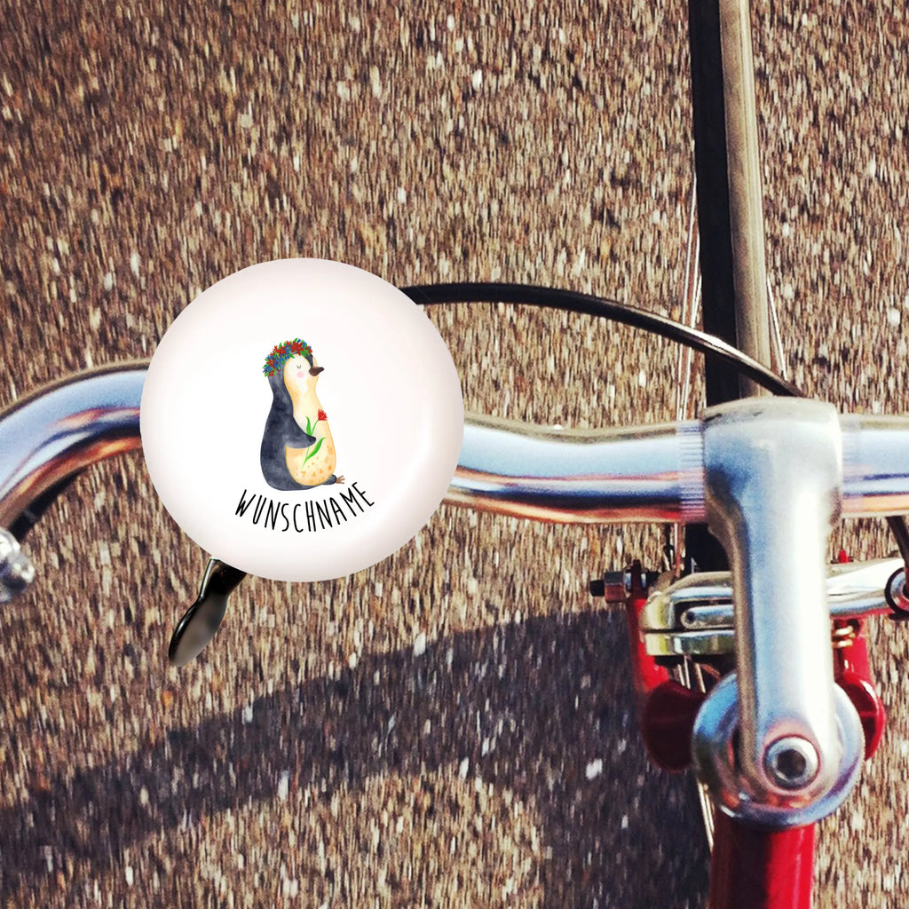 Personalisierte Fahrradklingel Pinguin Blumenkranz Personalisierte Fahrradklingel, Personalisierte Fahrradglocke, Fahrradklingel mit Namen, Fahrradglocke mit Namen, Fahrradklingel selbst gestalten, Fahrradklingel Wunschname, Fahrradklingel Personalisiert, Fahrradklingel Individuell, Individuelle Fahrradklingel, Fahrradklingel Individuell Gestalten, Pinguin, Pinguine, Blumenkranz, Universum, Leben, Wünsche, Ziele, Lebensziele, Motivation, Lebenslust, Liebeskummer, Geschenkidee