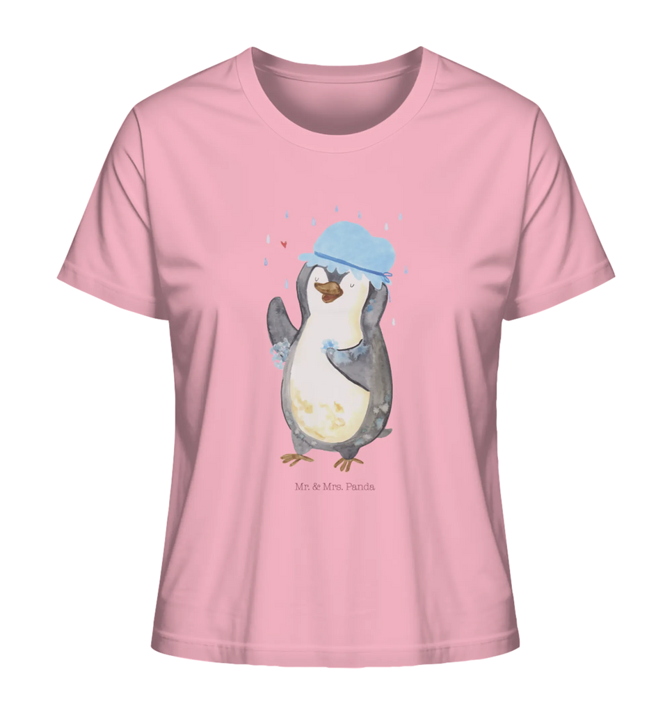 Shirt Damen Pinguin Duschen T-Shirt, Shirt, Tshirt, Lustiges T-Shirt, T-Shirt mit Spruch, Party, Junggesellenabschied, Jubiläum, Geburstag, Herrn, Damen, Männer, Frauen, Schlafshirt, Nachthemd, Sprüche, Pinguin, Pinguine, Dusche, duschen, Lebensmotto, Motivation, Neustart, Neuanfang, glücklich sein