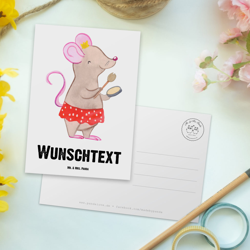 Personalisierte Postkarte Kosmetikerin mit Herz Postkarte mit Namen, Postkarte bedrucken, Postkarte mit Wunschtext, Postkarte personalisierbar, Geschenkkarte mit Namen, Grußkarte mit Namen, Karte mit Namen, Einladung mit Namen, Ansichtskarte mit Namen, Geschenkkarte mit Wunschtext, Grußkarte mit Wunschtext, Karte mit Wunschtext, Einladung mit Wunschtext, Ansichtskarte mit Wunschtext, Beruf, Ausbildung, Jubiläum, Abschied, Rente, Kollege, Kollegin, Geschenk, Schenken, Arbeitskollege, Mitarbeiter, Firma, Danke, Dankeschön, Kosmetikerin, Make Up Artist, Maskenbildnerin, Visagistin, Beauty Salon, Kosmetikstudio, Eröffnung