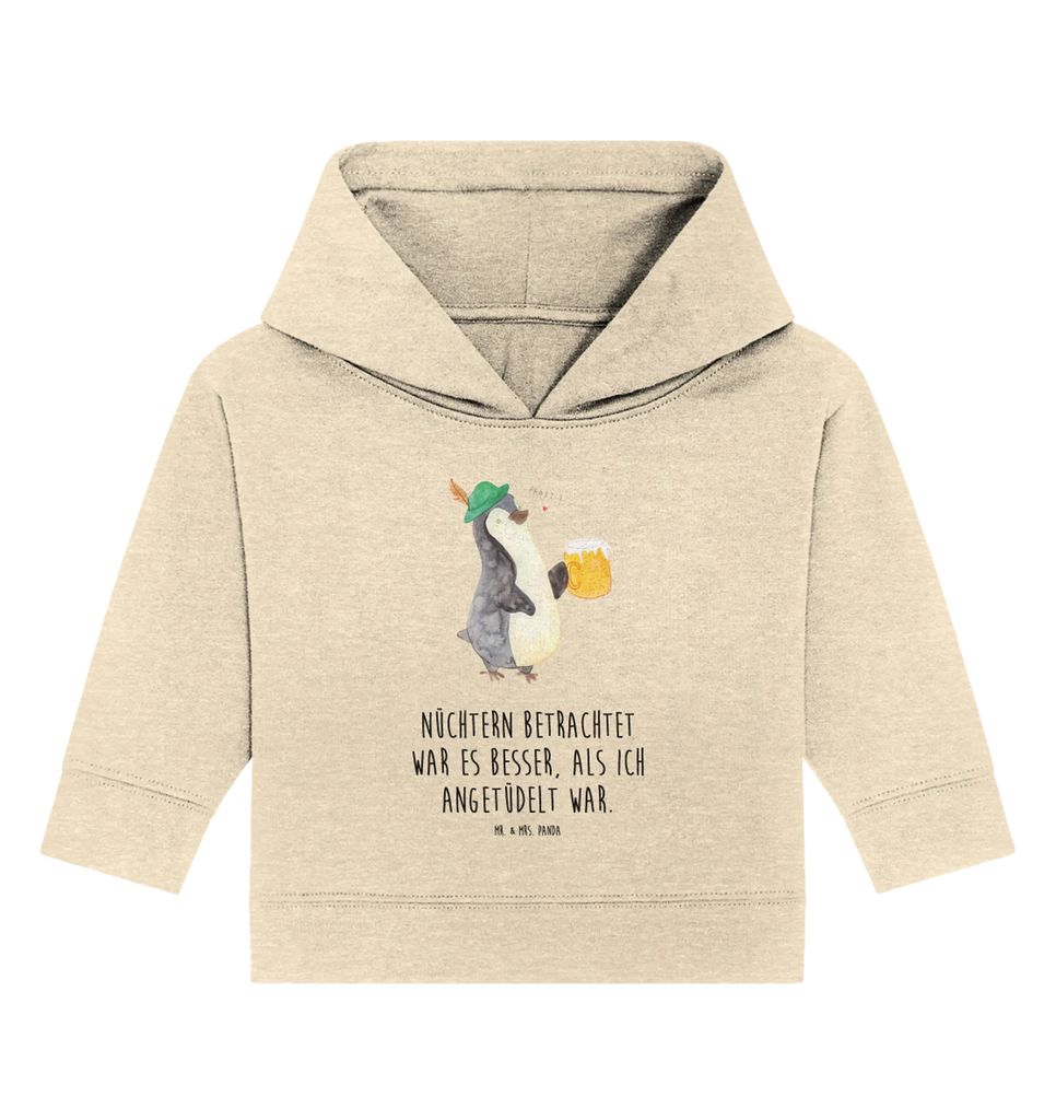 Organic Baby Hoodie Pinguin Bier Baby Kapuzenshirt, Baby Kapuzensweatshirt, Baby Hoodie, Baby Pullover, Pinguin, Pinguine, Bier, Oktoberfest