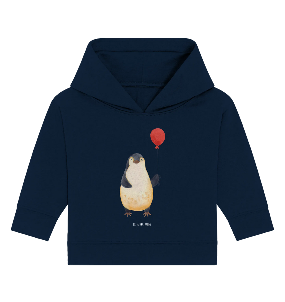 Organic Baby Hoodie Pinguin Luftballon Baby Kapuzenshirt, Baby Kapuzensweatshirt, Baby Hoodie, Baby Pullover, Pinguin, Pinguine, Luftballon, Tagträume, Lebenslust, Geschenk Freundin, Geschenkidee, beste Freundin, Motivation, Neustart, neues Leben, Liebe, Glück