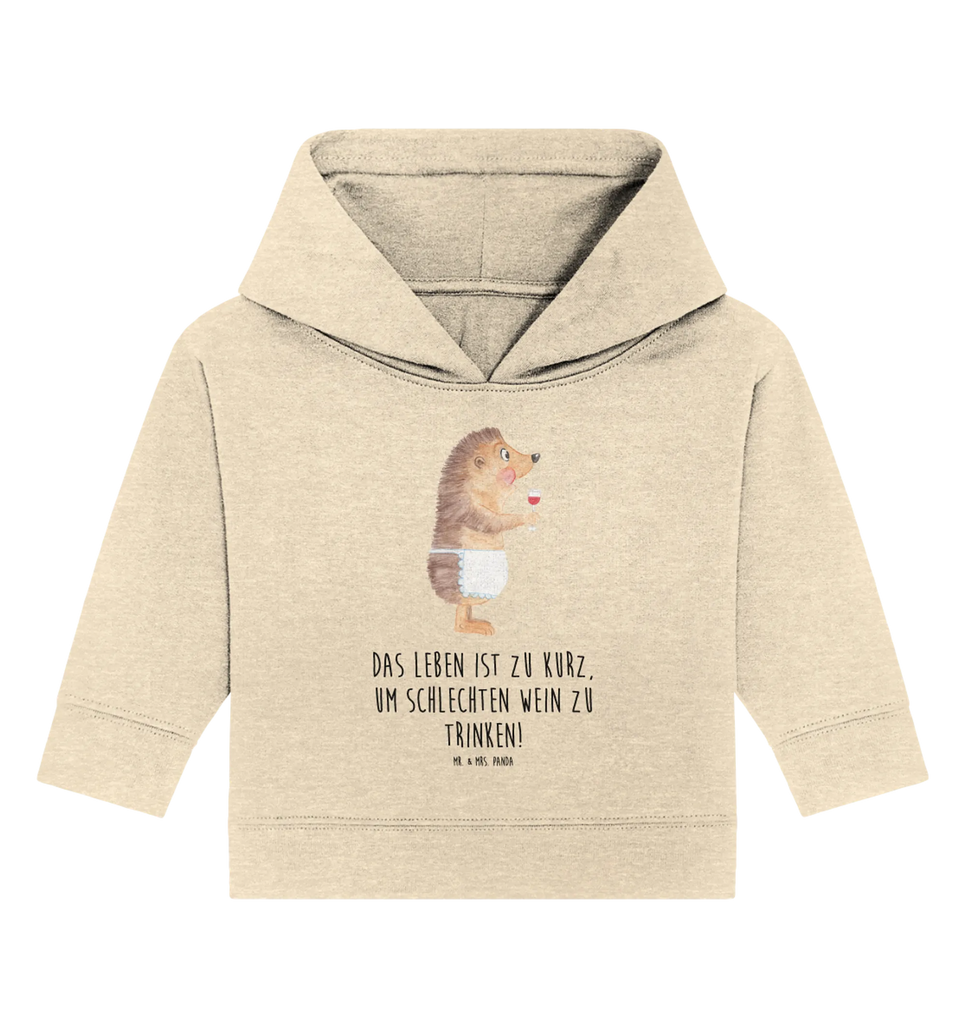 Organic Baby Hoodie Igel Wein Baby Kapuzenshirt, Baby Kapuzensweatshirt, Baby Hoodie, Baby Pullover, Tiermotive, Gute Laune, lustige Sprüche, Tiere, Wein Spruch, Igel, Geschenk Weintrinker, Geschenk Weinliebhaber, Wein Deko, Weinglas, Rotwein, Weißwein, Wein trinken