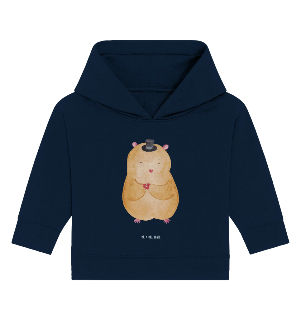 Organic Baby Hoodie Hamster Hut Baby Kapuzenshirt, Baby Kapuzensweatshirt, Baby Hoodie, Baby Pullover, Tiermotive, Gute Laune, lustige Sprüche, Tiere, Hamster, Hut, Magier, Zylinder, Zwerghamster, Zauberer