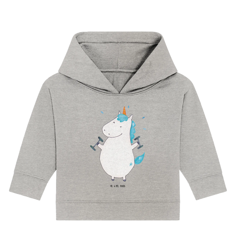 Organic Baby Hoodie Einhorn Fitness Baby Kapuzenshirt, Baby Kapuzensweatshirt, Baby Hoodie, Baby Pullover, Einhorn, Einhörner, Einhorn Deko, Pegasus, Unicorn, Gym, Fitness, Fitnessstudio, Diät, Abnehmen, Sport, Pumpen, Geräte, Sixpack