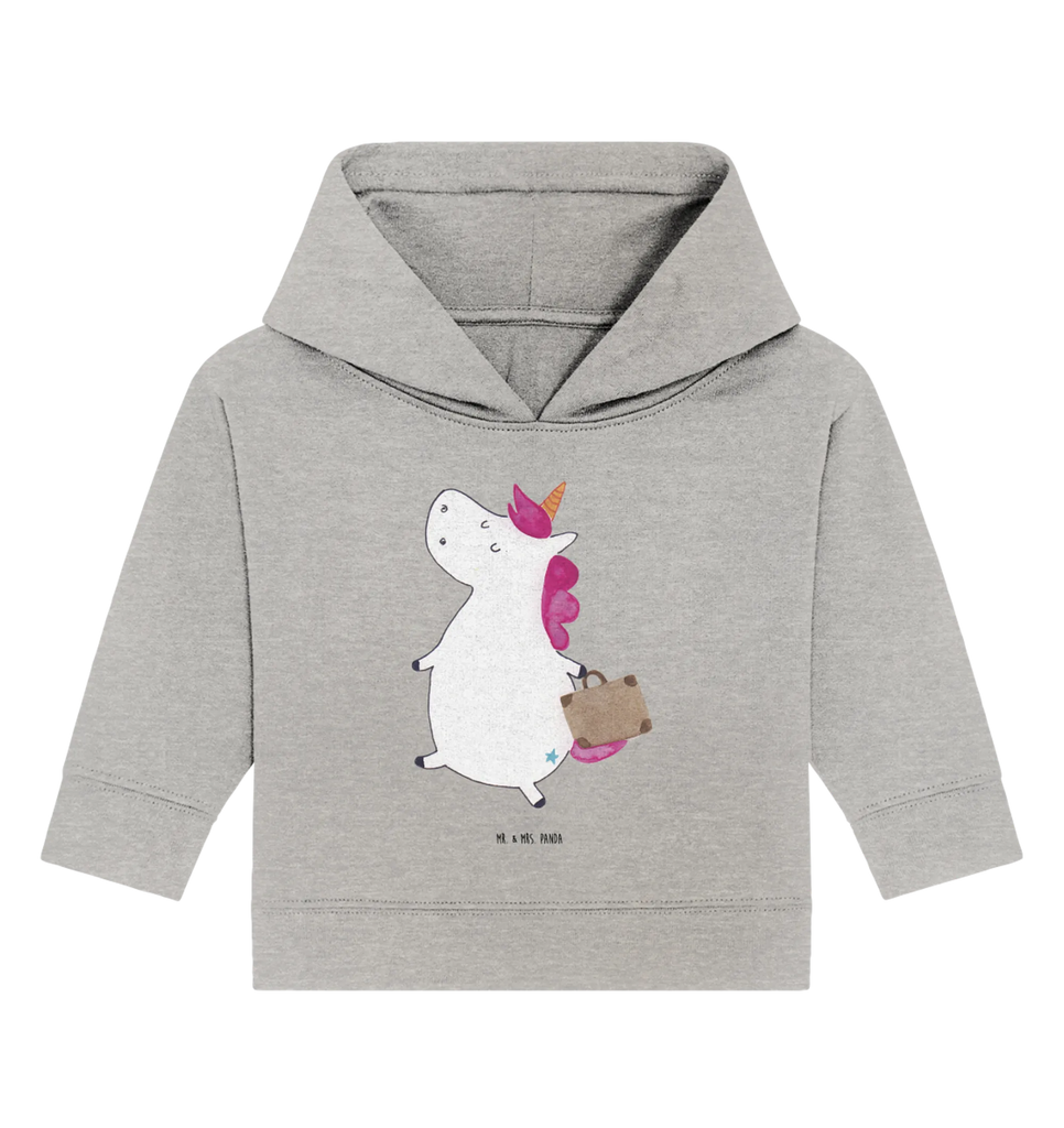 Organic Baby Hoodie Einhorn Koffer Baby Kapuzenshirt, Baby Kapuzensweatshirt, Baby Hoodie, Baby Pullover, Einhorn, Einhörner, Einhorn Deko, Pegasus, Unicorn, unicorn, Koffer, Verreisen, Reise, Gepäck, Abenteuer, Erwachsen, Kind, albern, Spaß, lustig, witzig