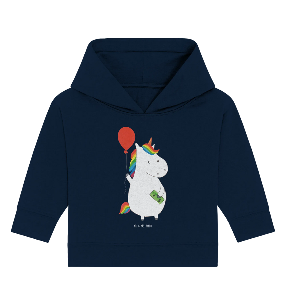 Organic Baby Hoodie Einhorn Luftballon Baby Kapuzenshirt, Baby Kapuzensweatshirt, Baby Hoodie, Baby Pullover, Einhorn, Einhörner, Einhorn Deko, Pegasus, Unicorn, Luftballon, Geld, Lebenslust, Freude, Geschenk, Freundin