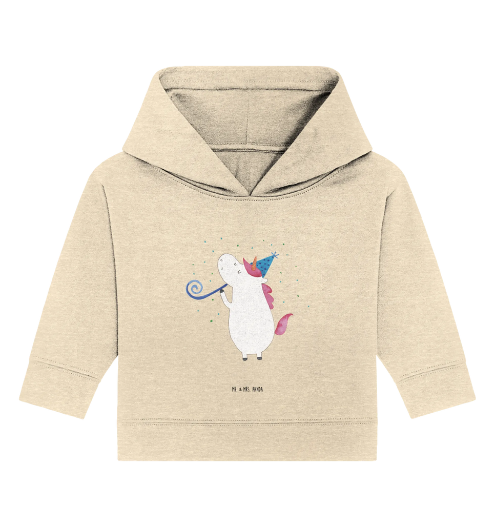 Organic Baby Hoodie Einhorn Party Baby Kapuzenshirt, Baby Kapuzensweatshirt, Baby Hoodie, Baby Pullover, Einhorn, Einhörner, Einhorn Deko, Pegasus, Unicorn, Glitzer, Konfetti, Party, Geburtstag, Feier, Fest, Alkohol, Disco, Club