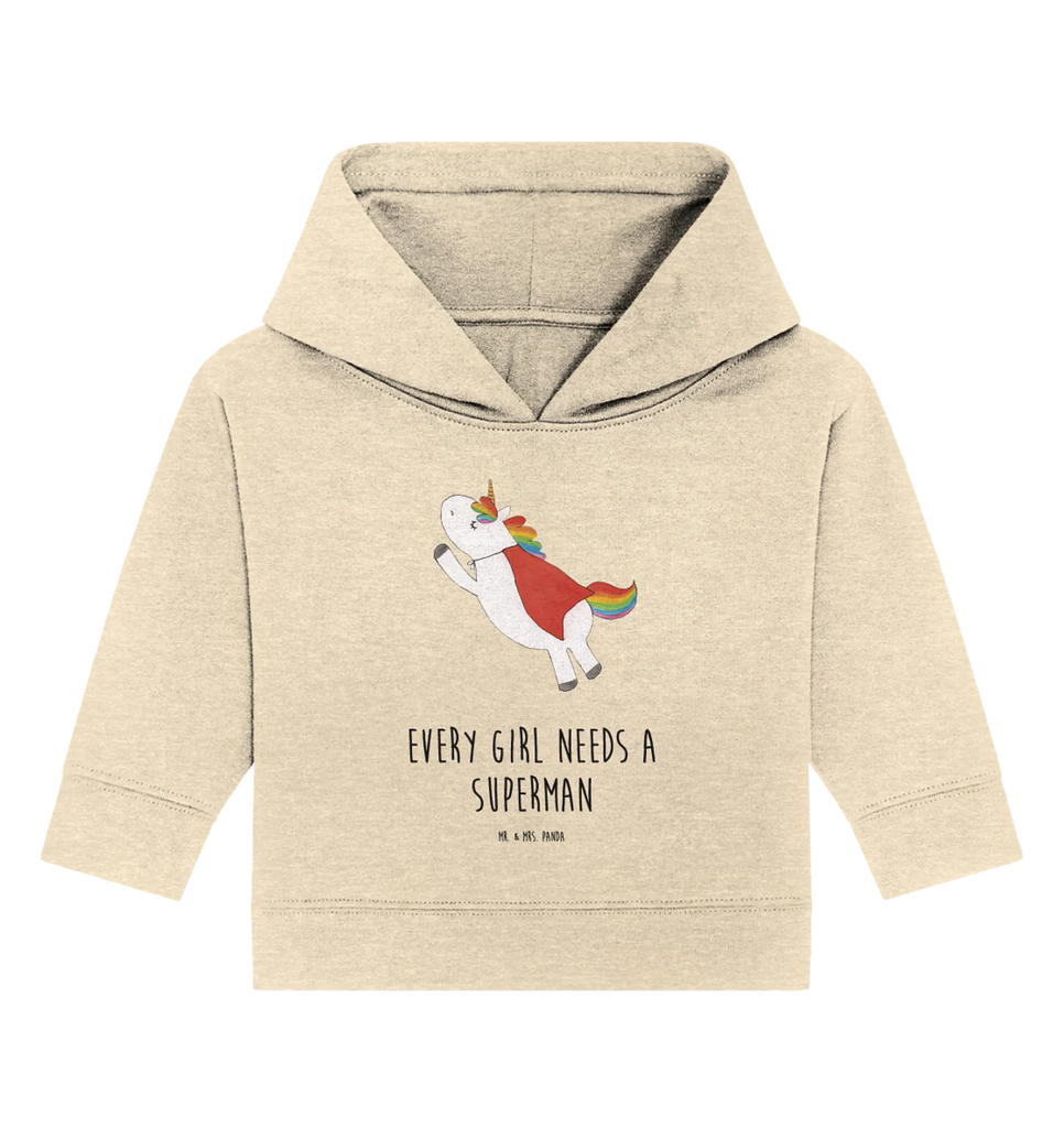 Organic Baby Hoodie Einhorn Super Baby Kapuzenshirt, Baby Kapuzensweatshirt, Baby Hoodie, Baby Pullover, Einhorn, Einhörner, Einhorn Deko, Pegasus, Unicorn, Traummann, Superheld, Held, Freundin, Geschenk, Girl, Mädchen