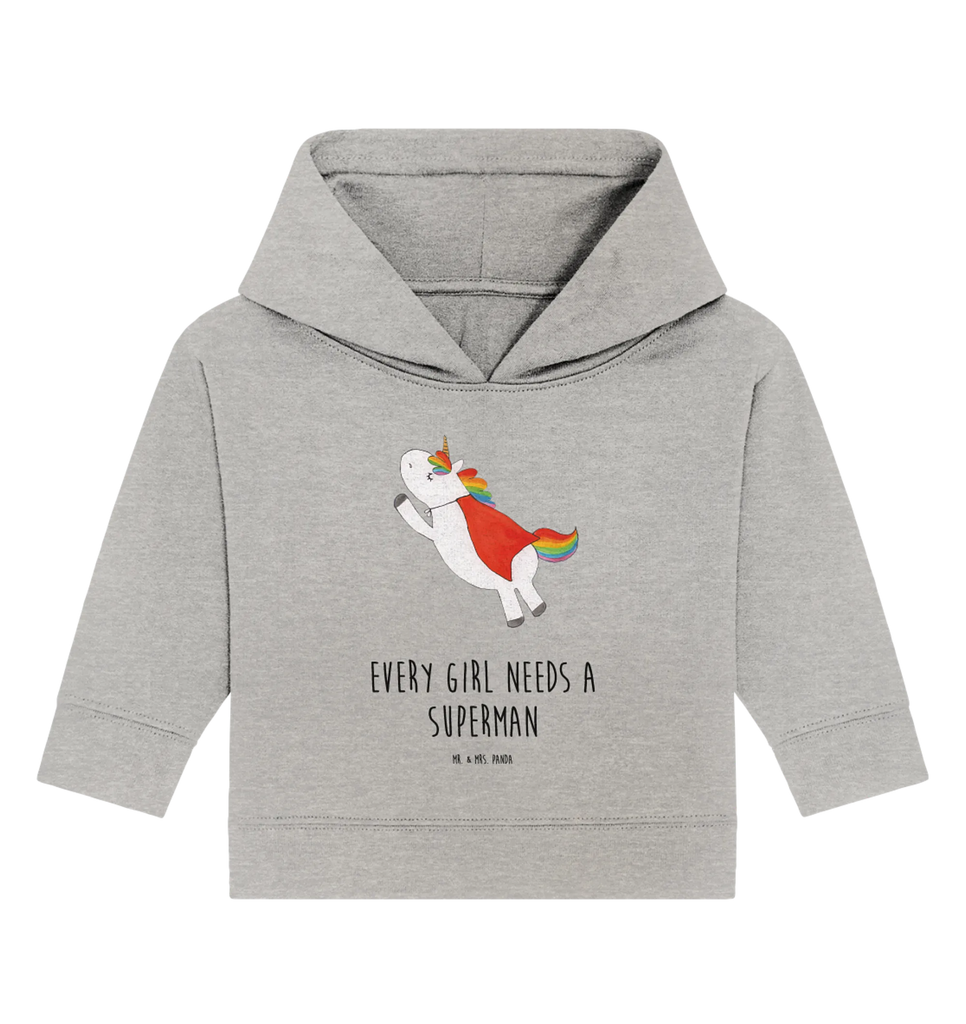 Organic Baby Hoodie Einhorn Super Baby Kapuzenshirt, Baby Kapuzensweatshirt, Baby Hoodie, Baby Pullover, Einhorn, Einhörner, Einhorn Deko, Pegasus, Unicorn, Traummann, Superheld, Held, Freundin, Geschenk, Girl, Mädchen