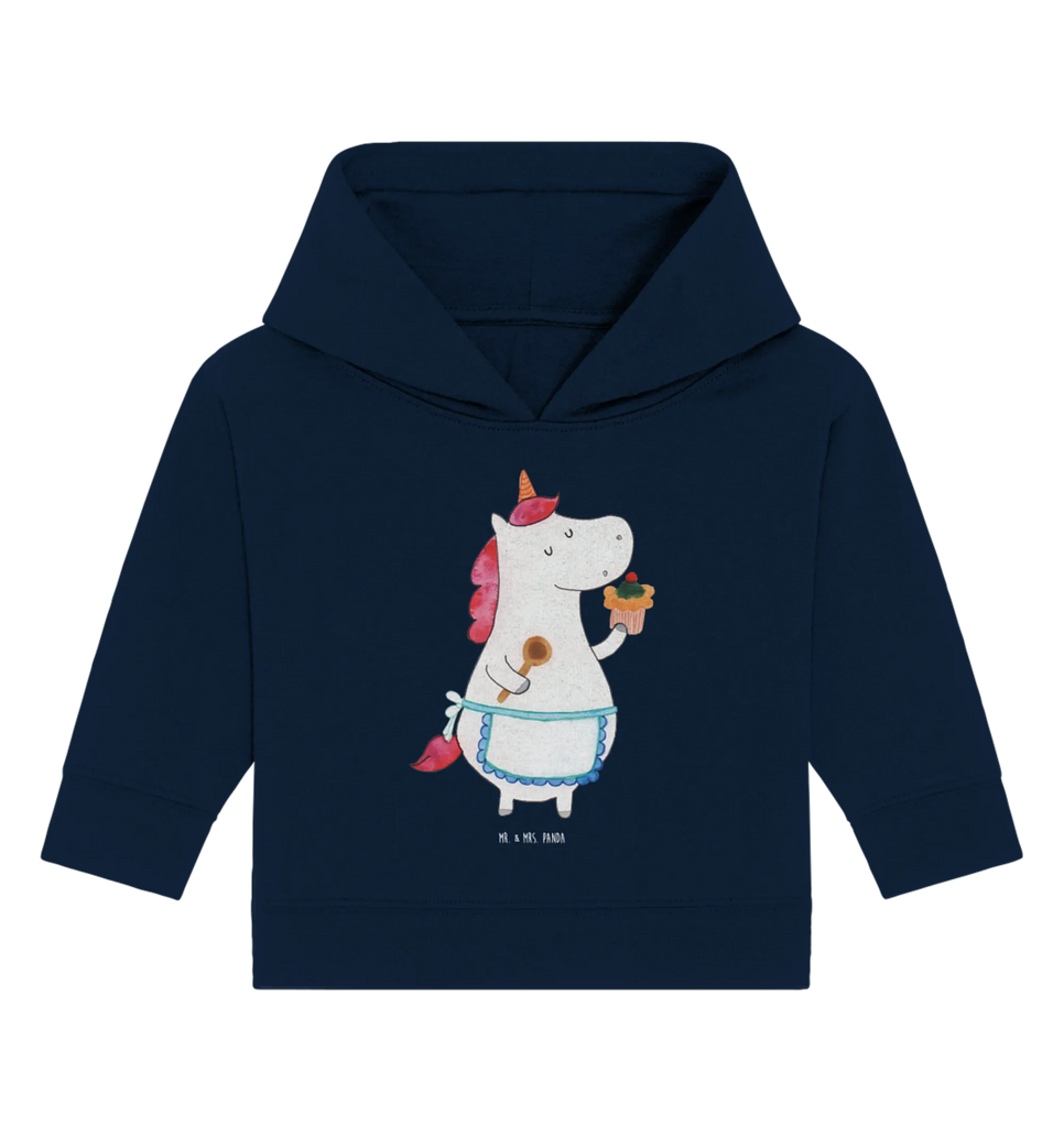 Organic Baby Hoodie Einhorn Küche Baby Kapuzenshirt, Baby Kapuzensweatshirt, Baby Hoodie, Baby Pullover, Einhorn, Einhörner, Einhorn Deko, Pegasus, Unicorn, backen, Muffin, Motivation, Träumer, träumen, Bäckerin, Hobbykoch, Koch, Torte, Kuchen