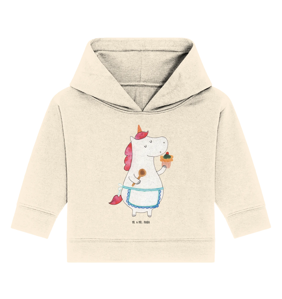 Organic Baby Hoodie Einhorn Küche Baby Kapuzenshirt, Baby Kapuzensweatshirt, Baby Hoodie, Baby Pullover, Einhorn, Einhörner, Einhorn Deko, Pegasus, Unicorn, backen, Muffin, Motivation, Träumer, träumen, Bäckerin, Hobbykoch, Koch, Torte, Kuchen