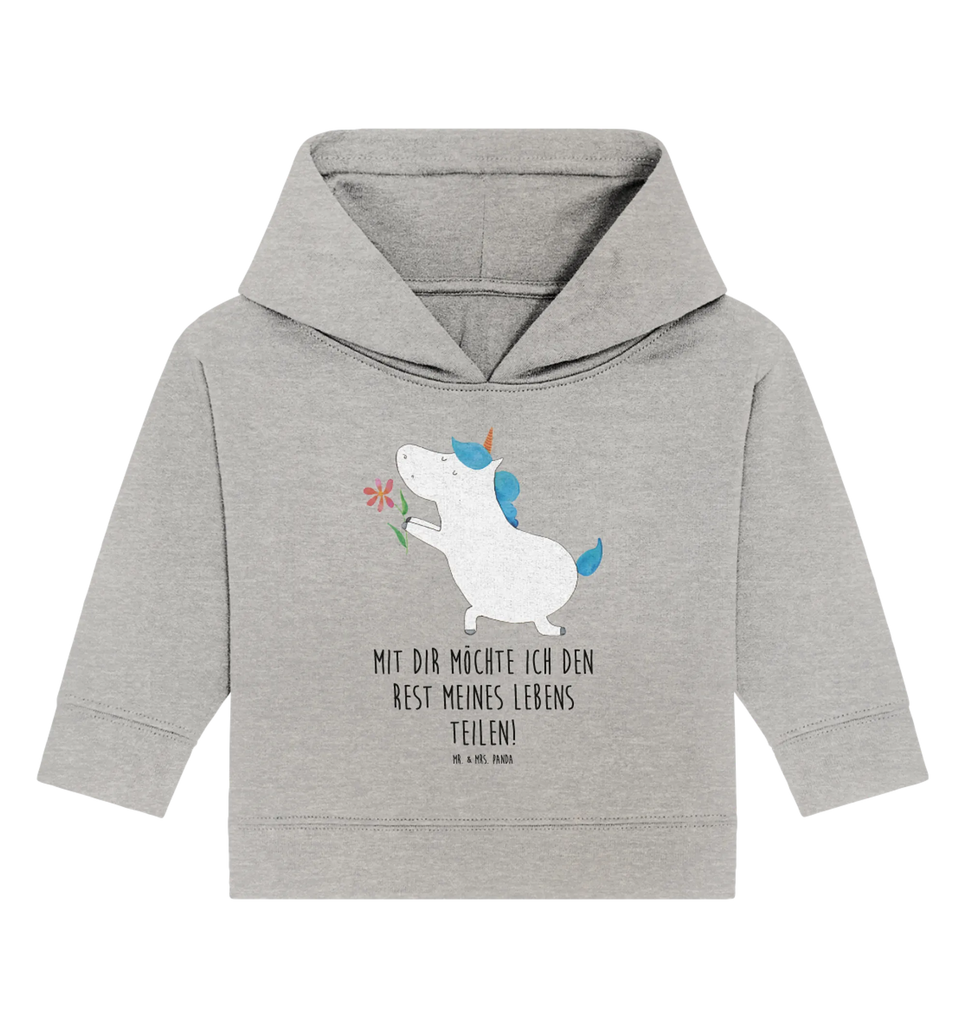 Organic Baby Hoodie Einhorn Blume Baby Kapuzenshirt, Baby Kapuzensweatshirt, Baby Hoodie, Baby Pullover, Einhorn, Einhörner, Einhorn Deko, Pegasus, Unicorn, Liebe, Liebesbeweis, Antrag, Heiratsantrag, Verlobung, Ehepaar, Pärchen, Partner, Freund, Freundin, Ehe, heiraten