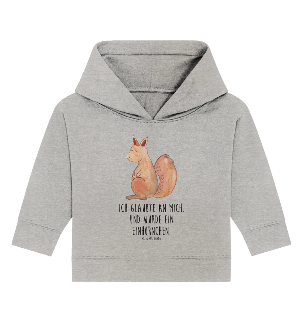 Organic Baby Hoodie Einhorn Glauben Baby Kapuzenshirt, Baby Kapuzensweatshirt, Baby Hoodie, Baby Pullover, Einhorn, Einhörner, Einhorn Deko, Pegasus, Unicorn, Einhörnchen, Eichhörnchen, Eichhorn