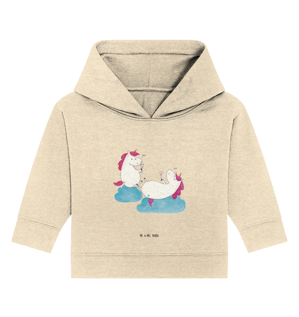 Organic Baby Hoodie Einhorn Sekt Baby Kapuzenshirt, Baby Kapuzensweatshirt, Baby Hoodie, Baby Pullover, Einhorn, Einhörner, Einhorn Deko, Pegasus, Unicorn, Freundinnen, Freundin, BFF, Sekt, Mädelsabend, Spaß, Party, Korken, Anstoßen, Beste