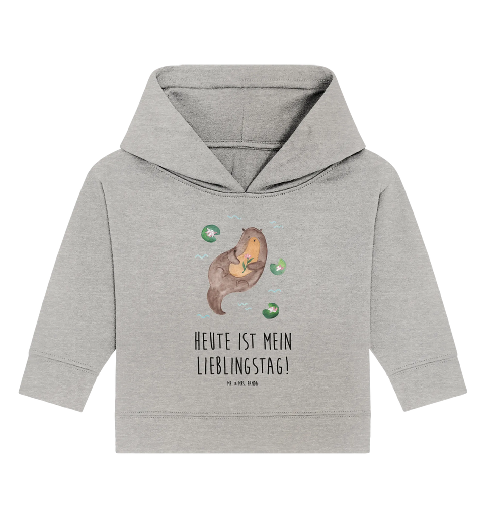 Organic Baby Hoodie Otter Seerose Baby Kapuzenshirt, Baby Kapuzensweatshirt, Baby Hoodie, Baby Pullover, Otter, Fischotter, Seeotter, Otter Seeotter See Otter