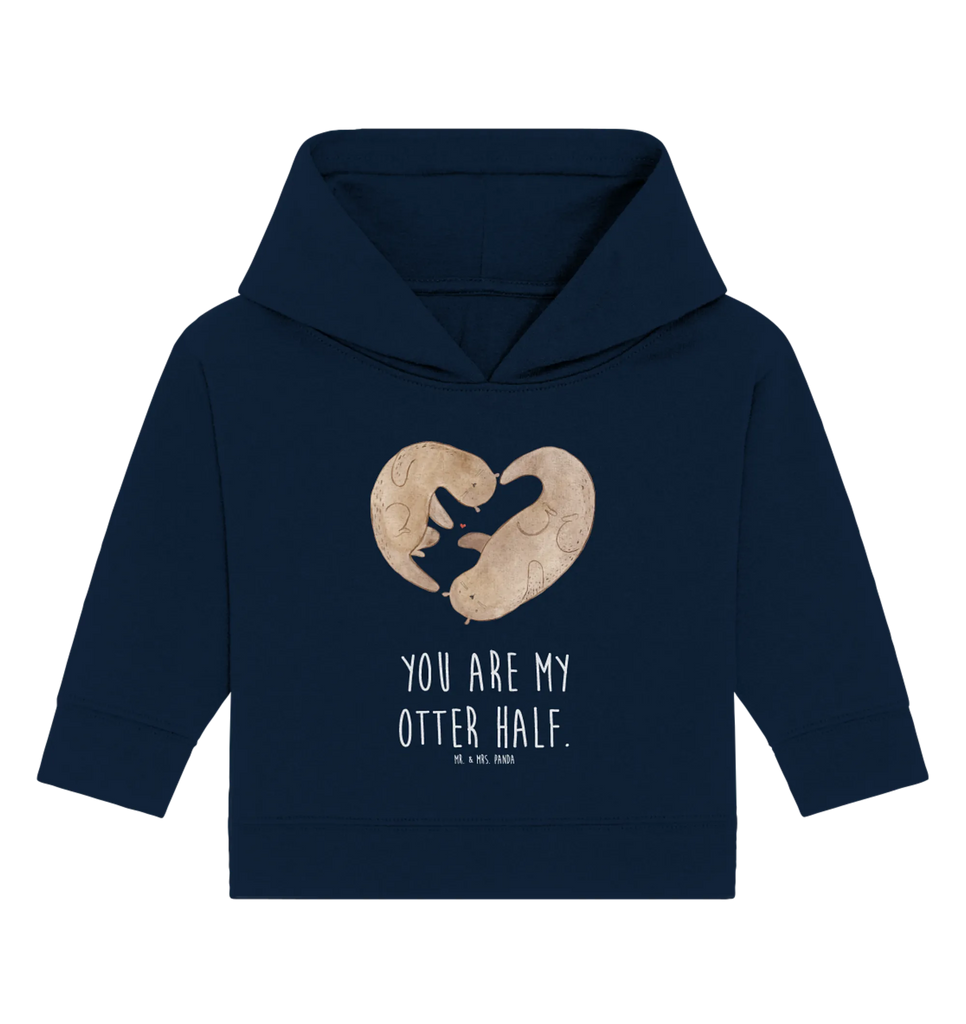 Organic Baby Hoodie Otter Herz Baby Kapuzenshirt, Baby Kapuzensweatshirt, Baby Hoodie, Baby Pullover, Otter, Fischotter, Seeotter, Liebe, Herz, Liebesbeweis, Liebesgeschenk, Bessere Hälfte, Love you, Jahrestag, Hochzeitstag, Verlobung, gemeinsames Leben