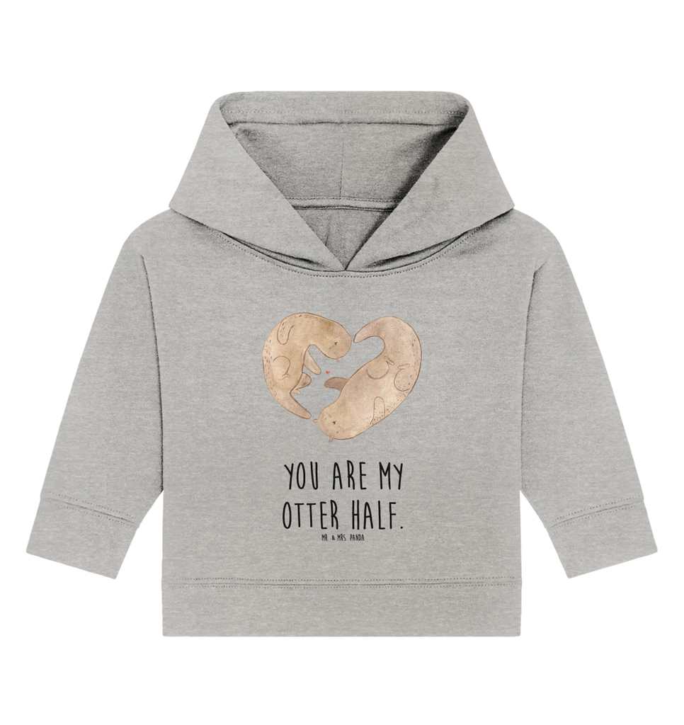 Organic Baby Hoodie Otter Herz Baby Kapuzenshirt, Baby Kapuzensweatshirt, Baby Hoodie, Baby Pullover, Otter, Fischotter, Seeotter, Liebe, Herz, Liebesbeweis, Liebesgeschenk, Bessere Hälfte, Love you, Jahrestag, Hochzeitstag, Verlobung, gemeinsames Leben