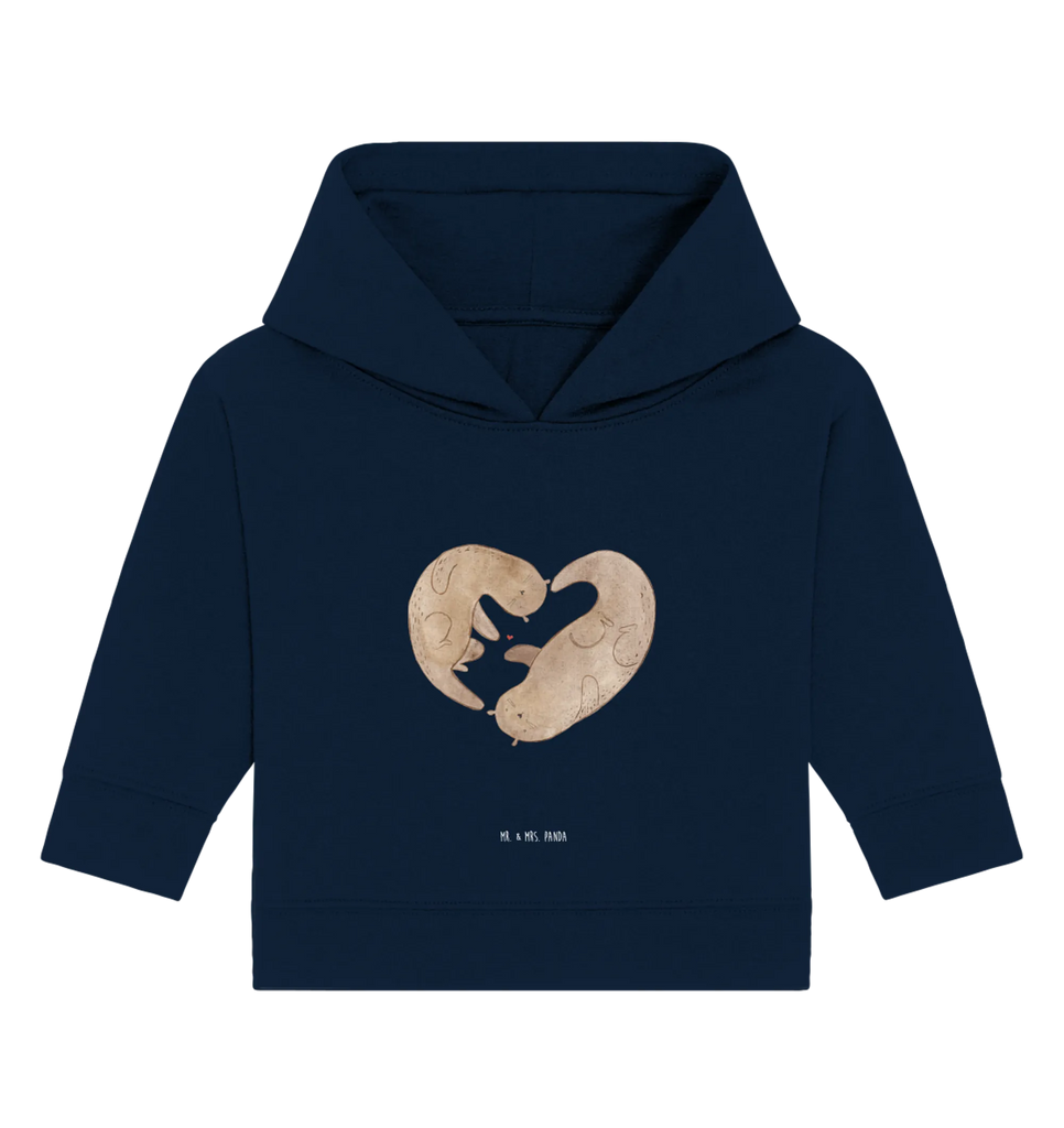 Organic Baby Hoodie Otter Herz Baby Kapuzenshirt, Baby Kapuzensweatshirt, Baby Hoodie, Baby Pullover, Otter, Fischotter, Seeotter, Liebe, Herz, Liebesbeweis, Liebesgeschenk, Bessere Hälfte, Love you, Jahrestag, Hochzeitstag, Verlobung, gemeinsames Leben