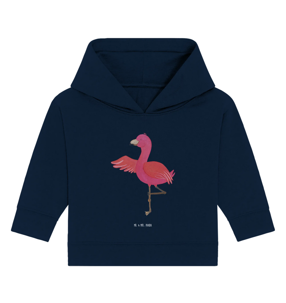 Organic Baby Hoodie Flamingo Yoga Baby Kapuzenshirt, Baby Kapuzensweatshirt, Baby Hoodie, Baby Pullover, Flamingo, Vogel, Yoga, Namaste, Achtsamkeit, Yoga-Übung, Entspannung, Ärger, Aufregen, Tiefenentspannung