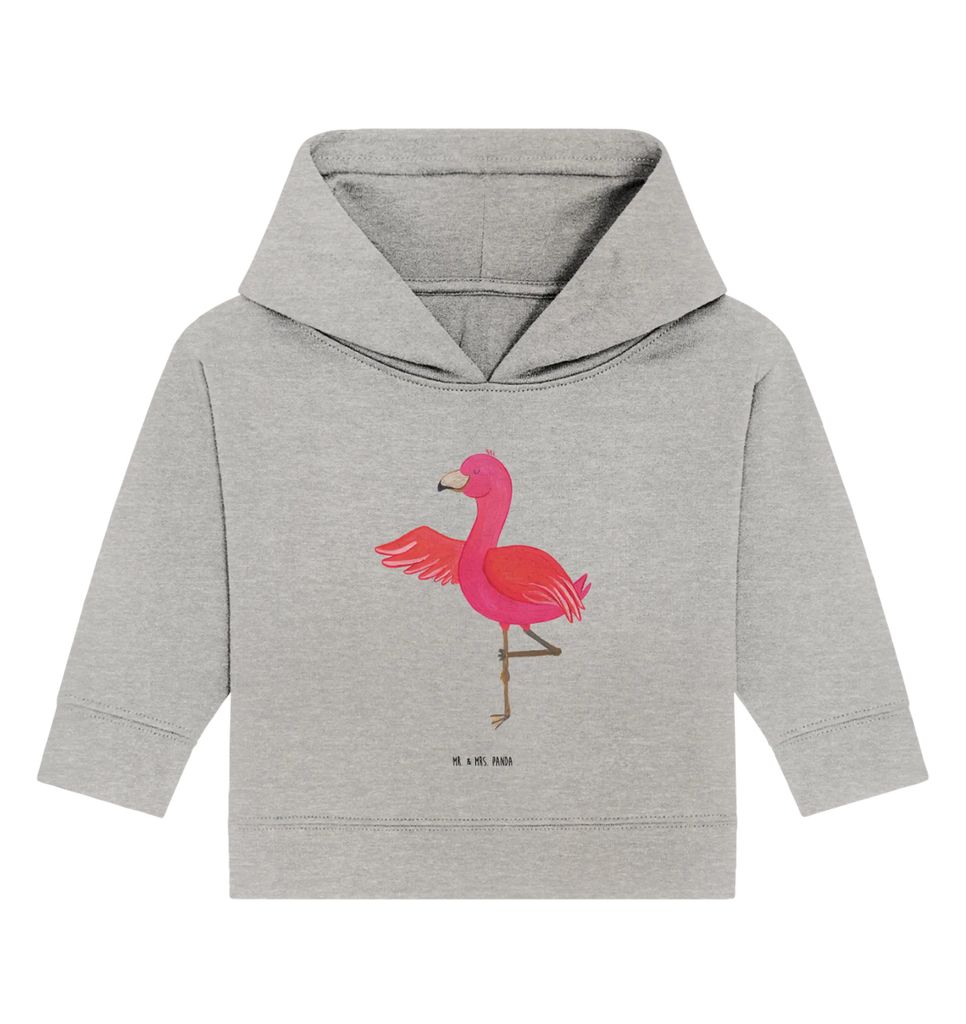 Organic Baby Hoodie Flamingo Yoga Baby Kapuzenshirt, Baby Kapuzensweatshirt, Baby Hoodie, Baby Pullover, Flamingo, Vogel, Yoga, Namaste, Achtsamkeit, Yoga-Übung, Entspannung, Ärger, Aufregen, Tiefenentspannung